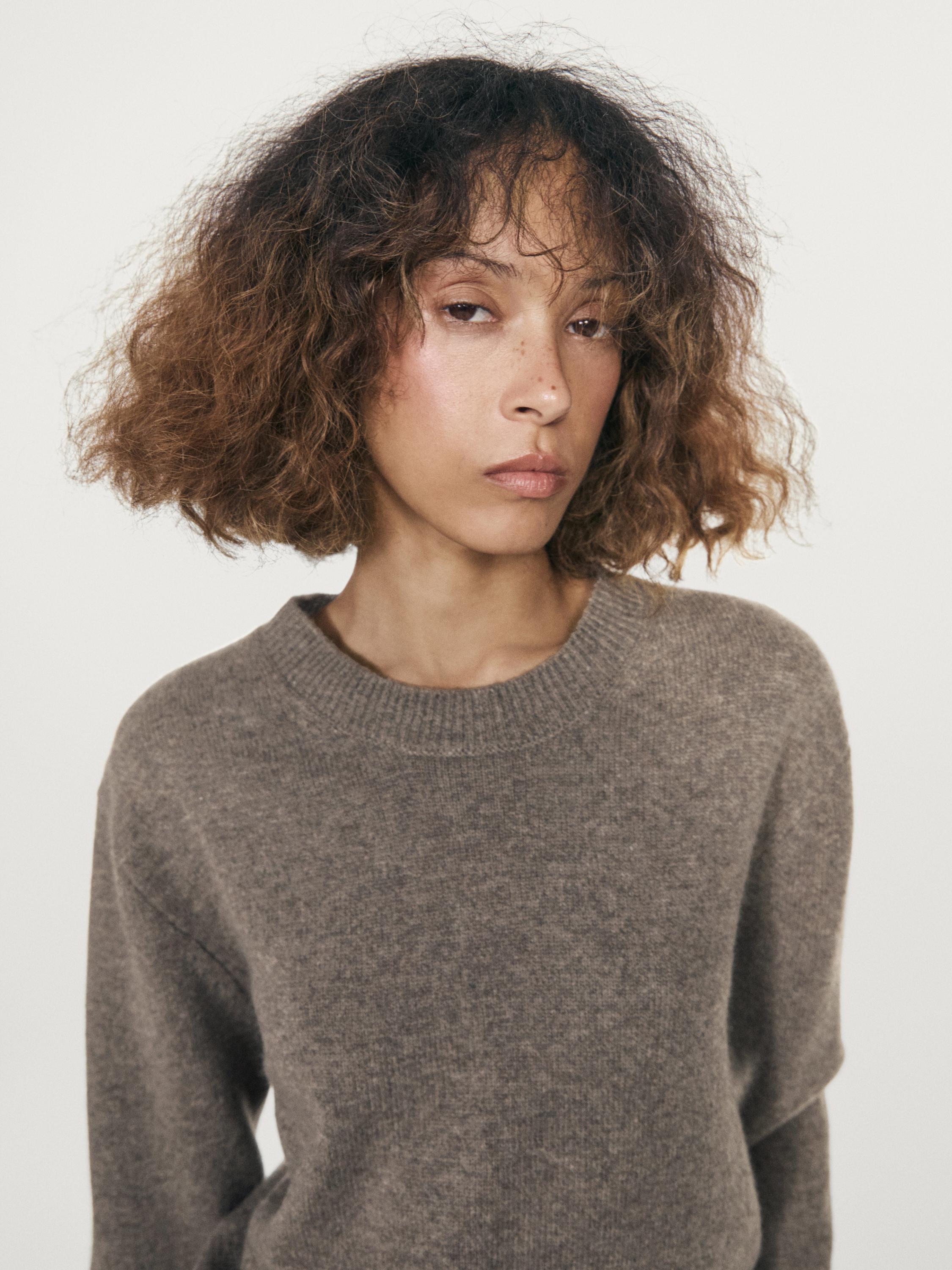 Pull col rond en laine mélangée